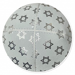 WHITE WITH SILVER MAGEN DAVID